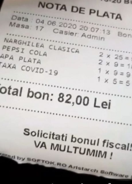 Taxa Covid-19 impusă în restaurantele din România nu are suport legal